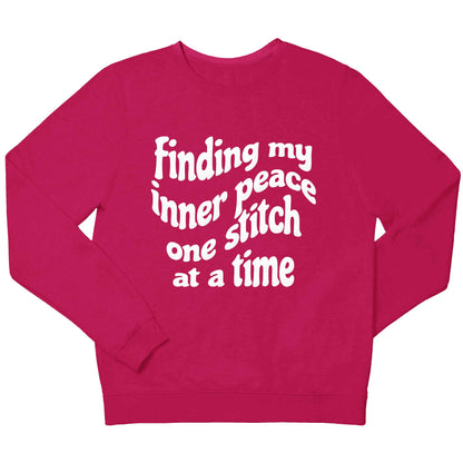 Finding My Inner Peace One Stitch at a Time children's pink sweater 12-13 Years