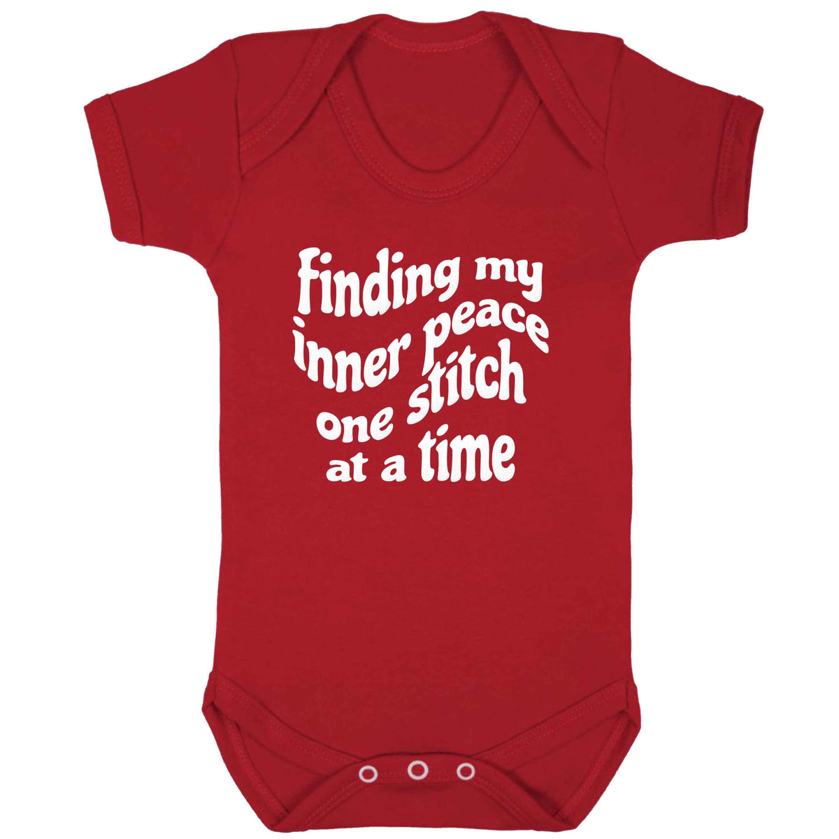 Finding My Inner Peace One Stitch at a Time baby bodysuit red 18-24 months