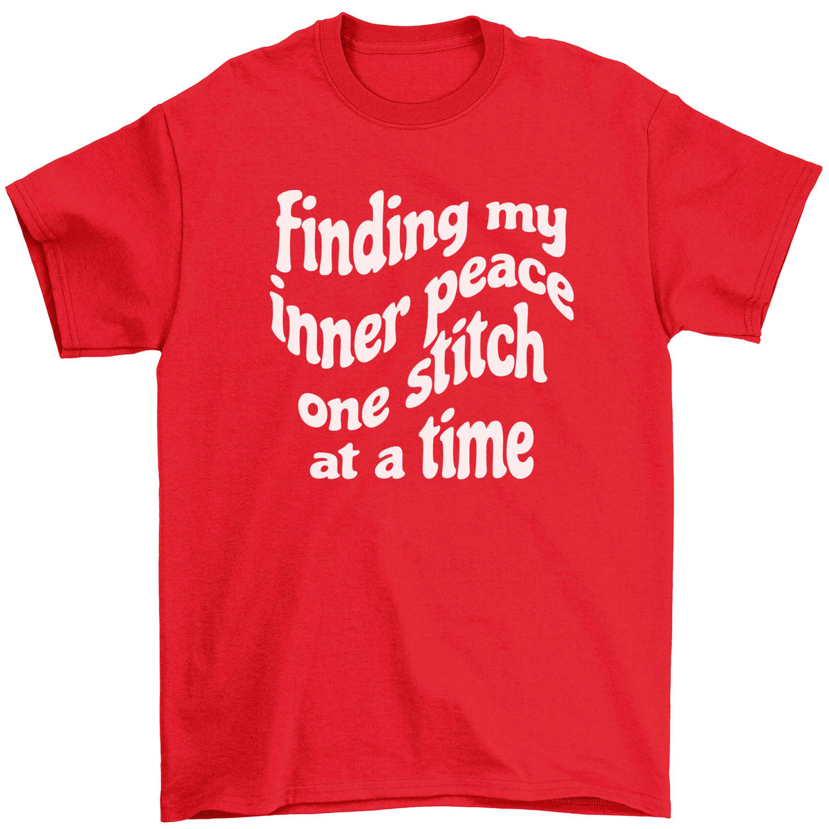 Finding My Inner Peace One Stitch at a Time Children's red Tshirt 12-13 Years