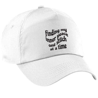 Finding My Inner Peace One Stitch at a Time white peak cap