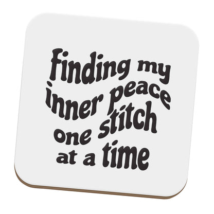 Finding My Inner Peace One Stitch at a Time set of four coasters