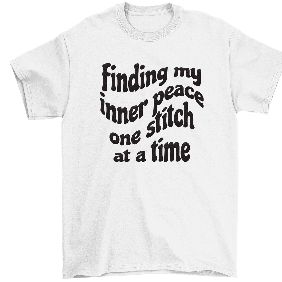 Finding My Inner Peace One Stitch at a Time Children's white Tshirt 12-13 Years