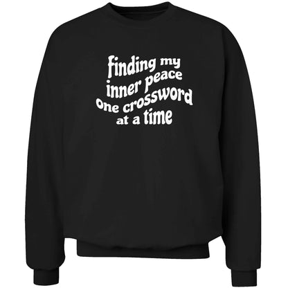 Finding My Inner Peace One Crossword at a Time adult's unisex black sweater 2XL