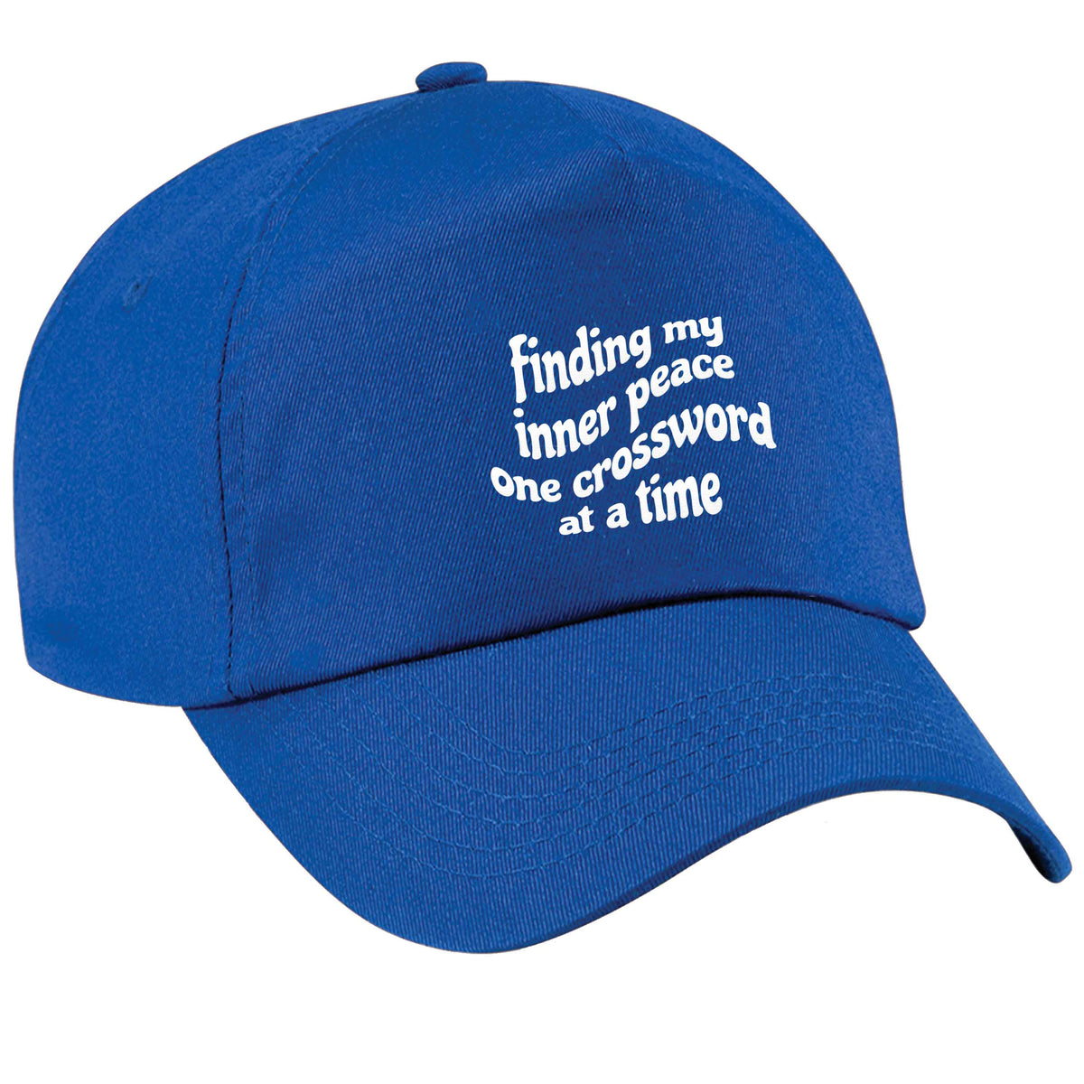 Finding My Inner Peace One Crossword at a Time blue peak cap