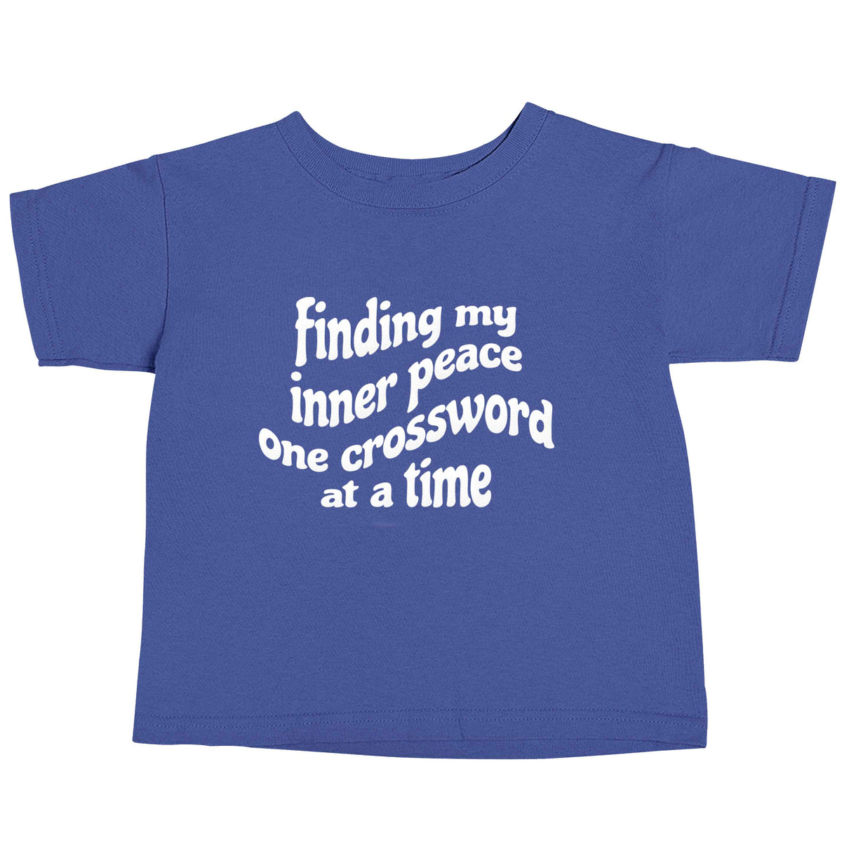 Finding My Inner Peace One Crossword at a Time blue baby toddler Tshirt 2 Years