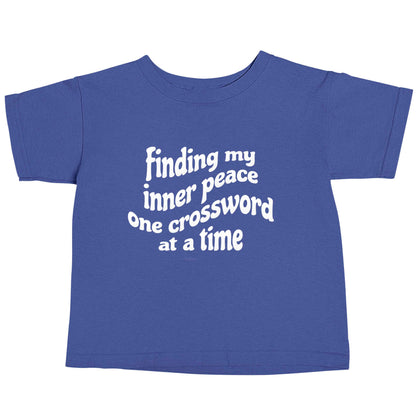 Finding My Inner Peace One Crossword at a Time blue baby toddler Tshirt 2 Years