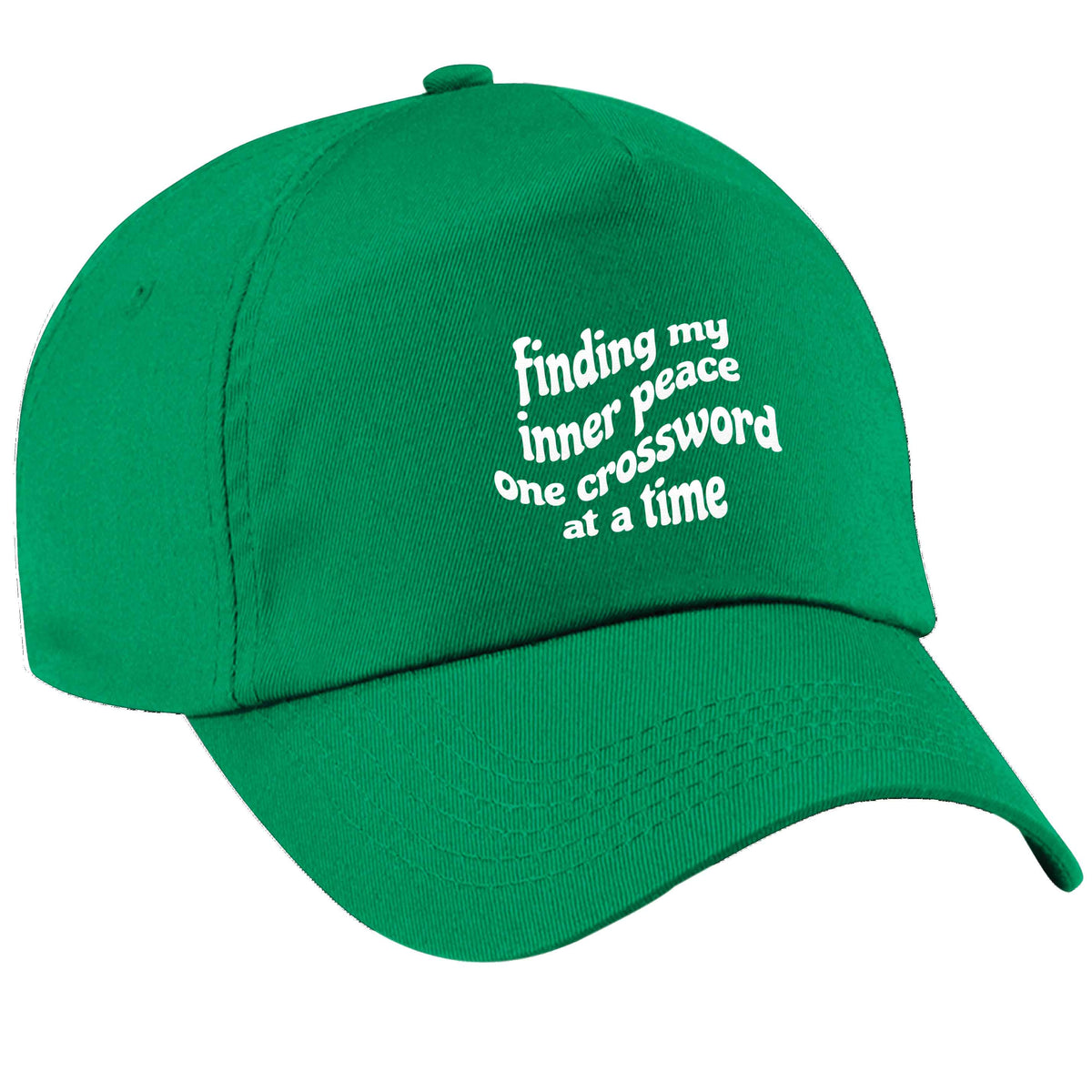 Finding My Inner Peace One Crossword at a Time green peak cap