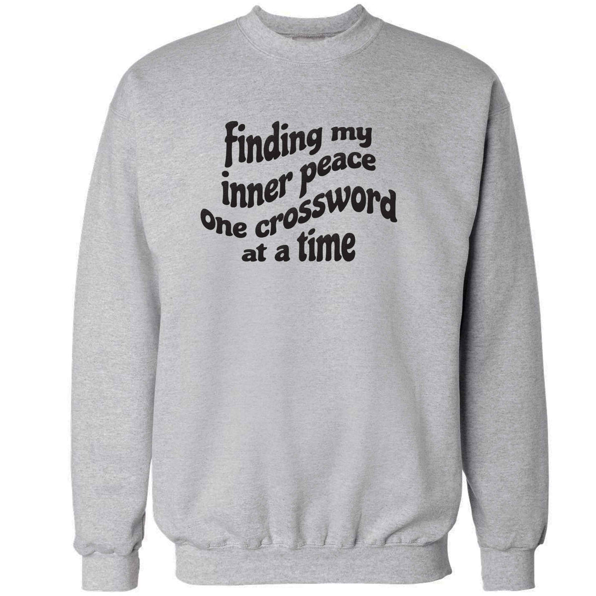 Finding My Inner Peace One Crossword at a Time adult's unisex grey sweater 2XL