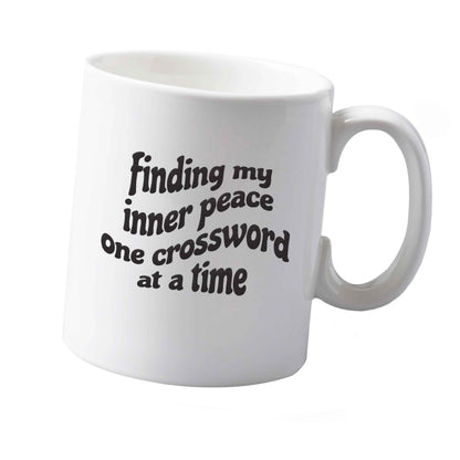 10 oz Finding My Inner Peace One Crossword at a Time ceramic mug right handed