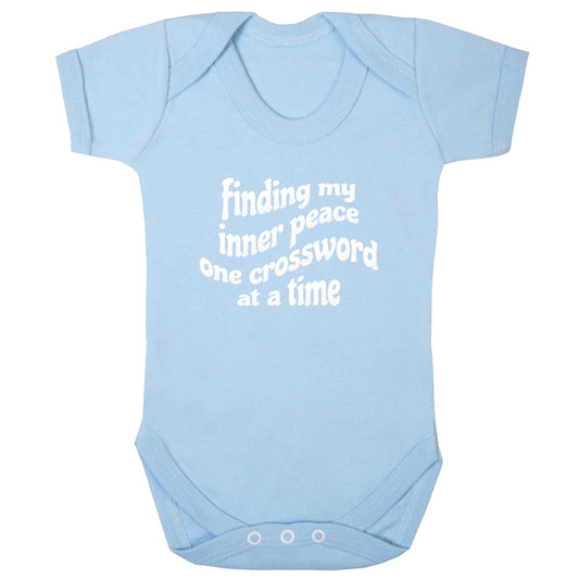 Finding My Inner Peace One Crossword at a Time baby bodysuit pale blue 18-24 months