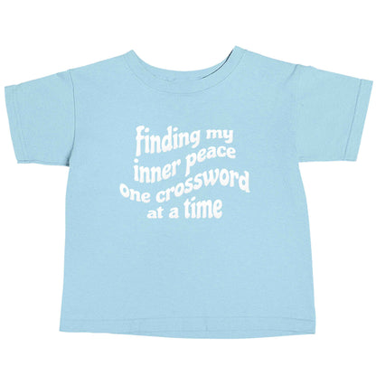 Finding My Inner Peace One Crossword at a Time light blue baby toddler Tshirt 2 Years