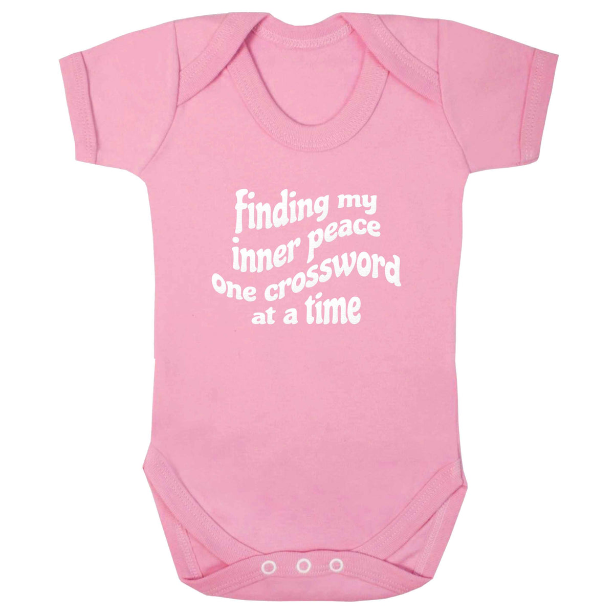 Finding My Inner Peace One Crossword at a Time baby bodysuit pale pink 18-24 months
