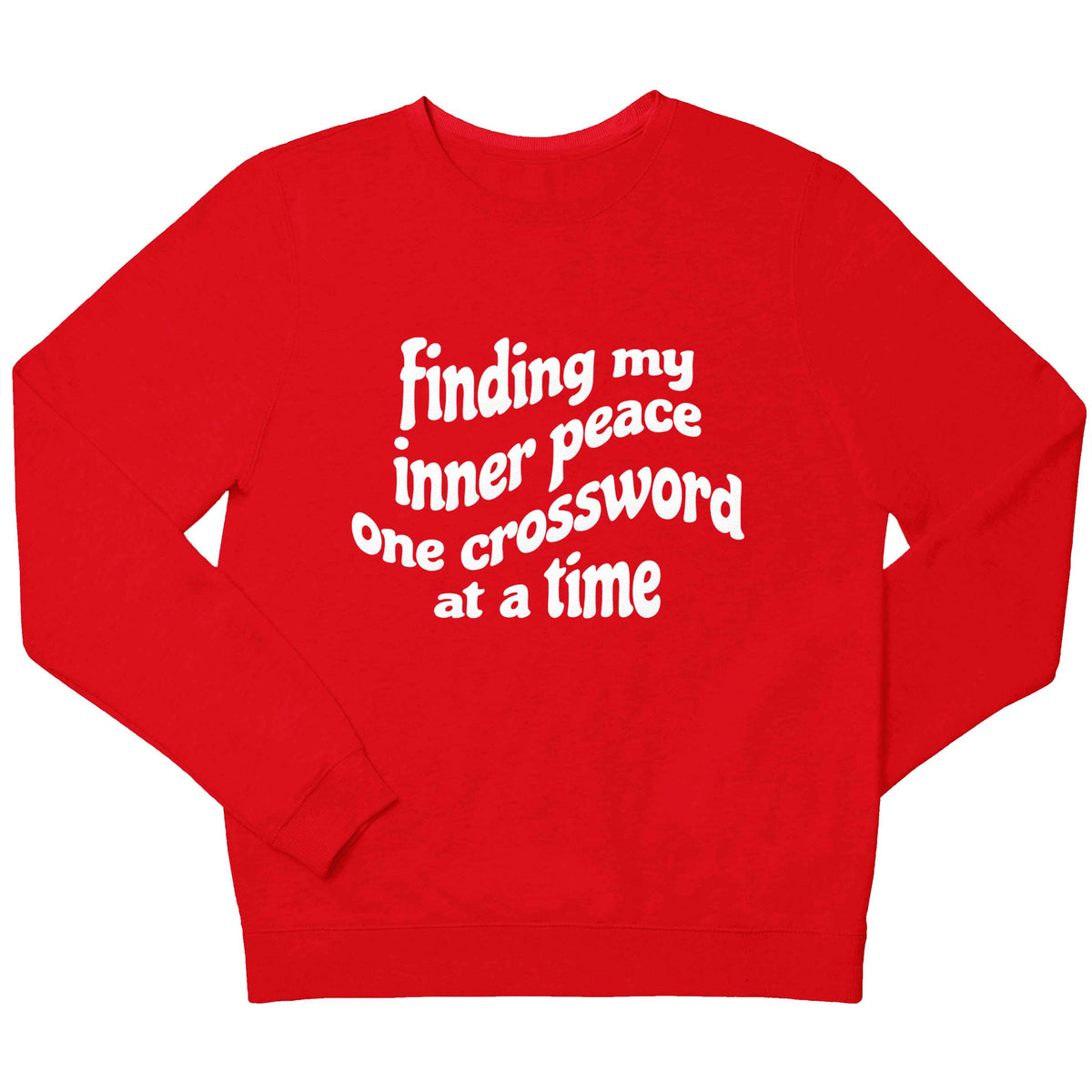 Finding My Inner Peace One Crossword at a Time children's red sweater 12-13 Years