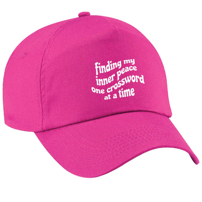 Finding My Inner Peace One Crossword at a Time pink peak cap