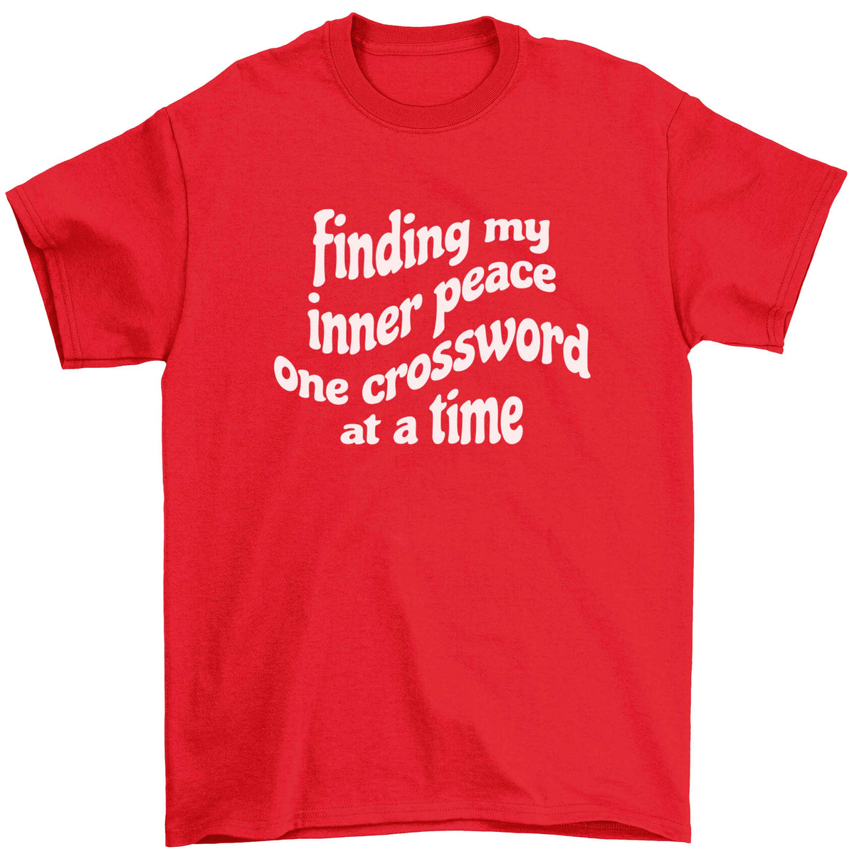 Finding My Inner Peace One Crossword at a Time Children's red Tshirt 12-13 Years