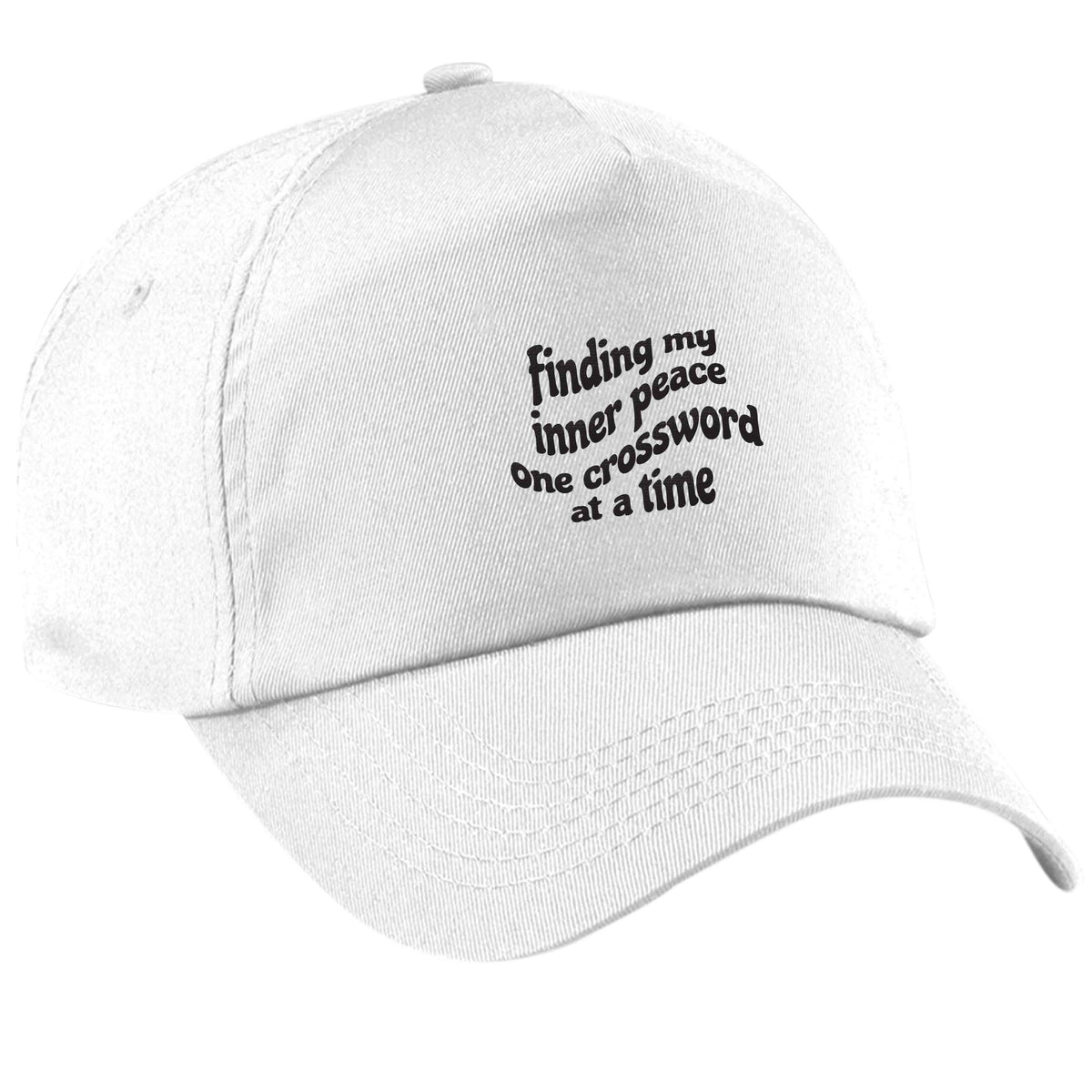 Finding My Inner Peace One Crossword at a Time white peak cap