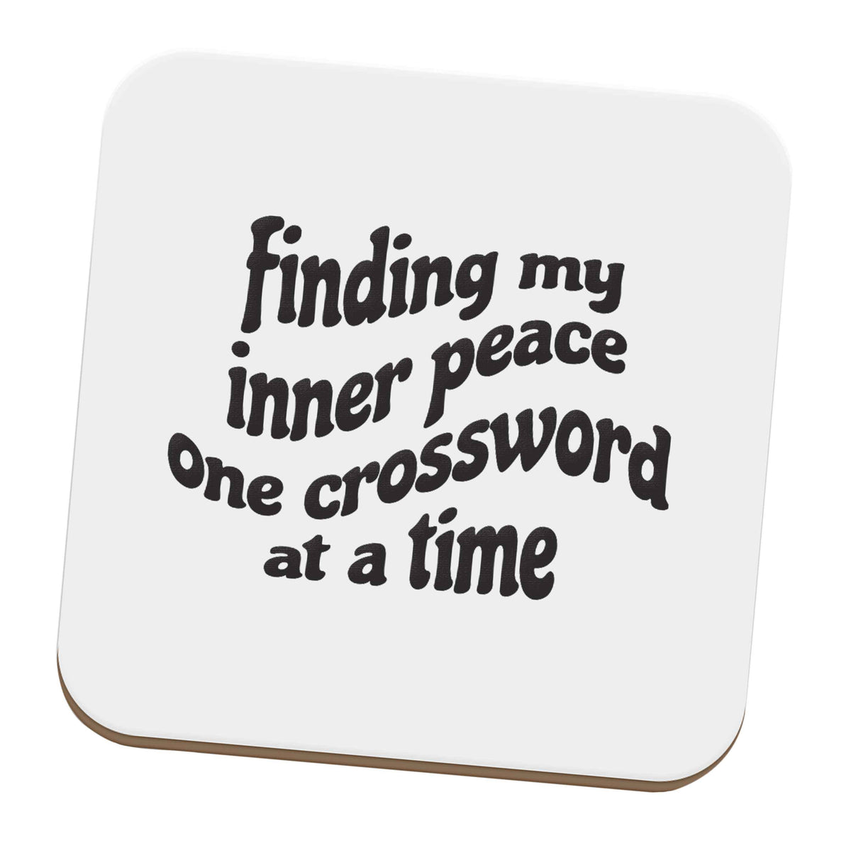 Finding My Inner Peace One Crossword at a Time set of four coasters