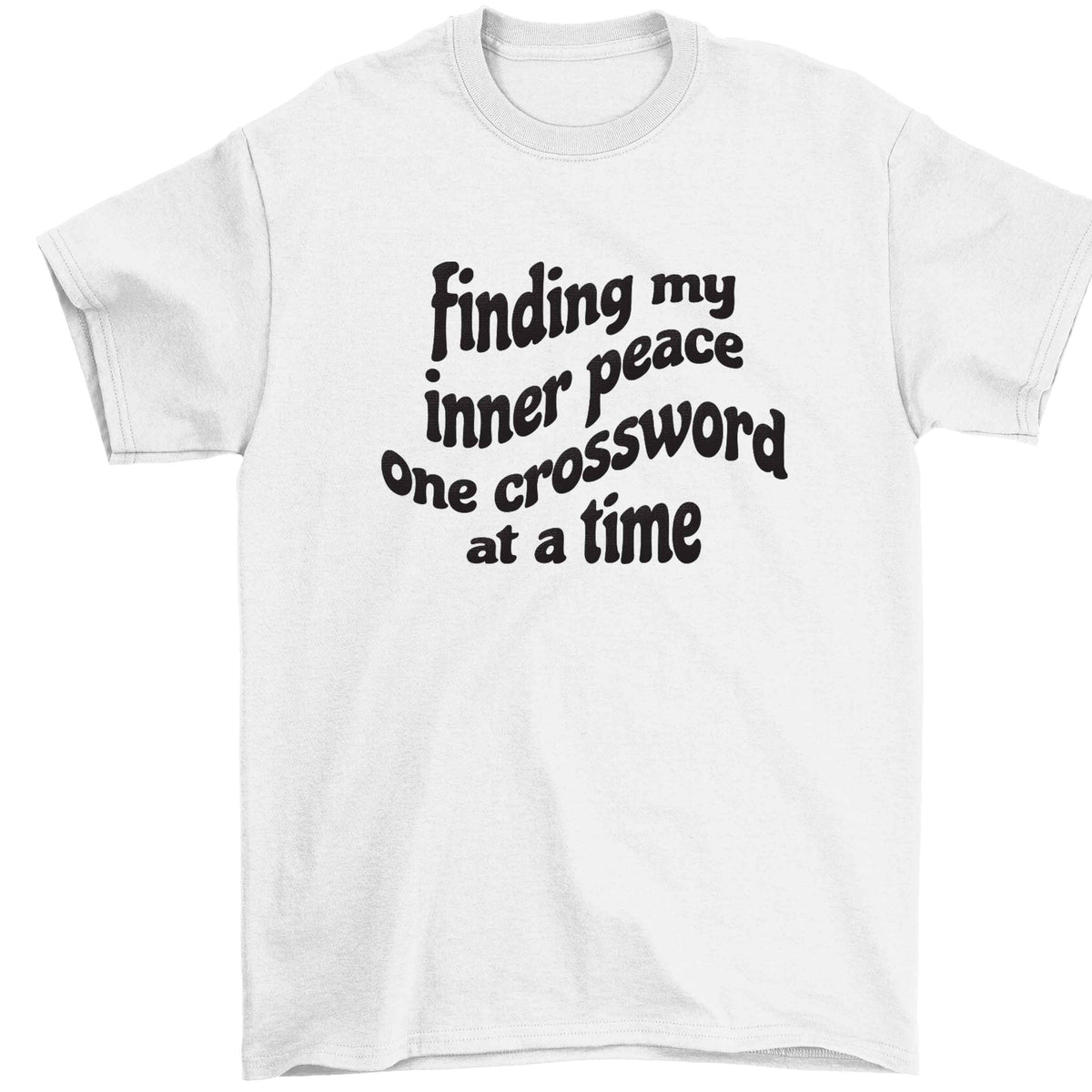 Finding My Inner Peace One Crossword at a Time Children's white Tshirt 12-13 Years
