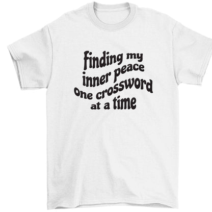 Finding My Inner Peace One Crossword at a Time Children's white Tshirt 12-13 Years