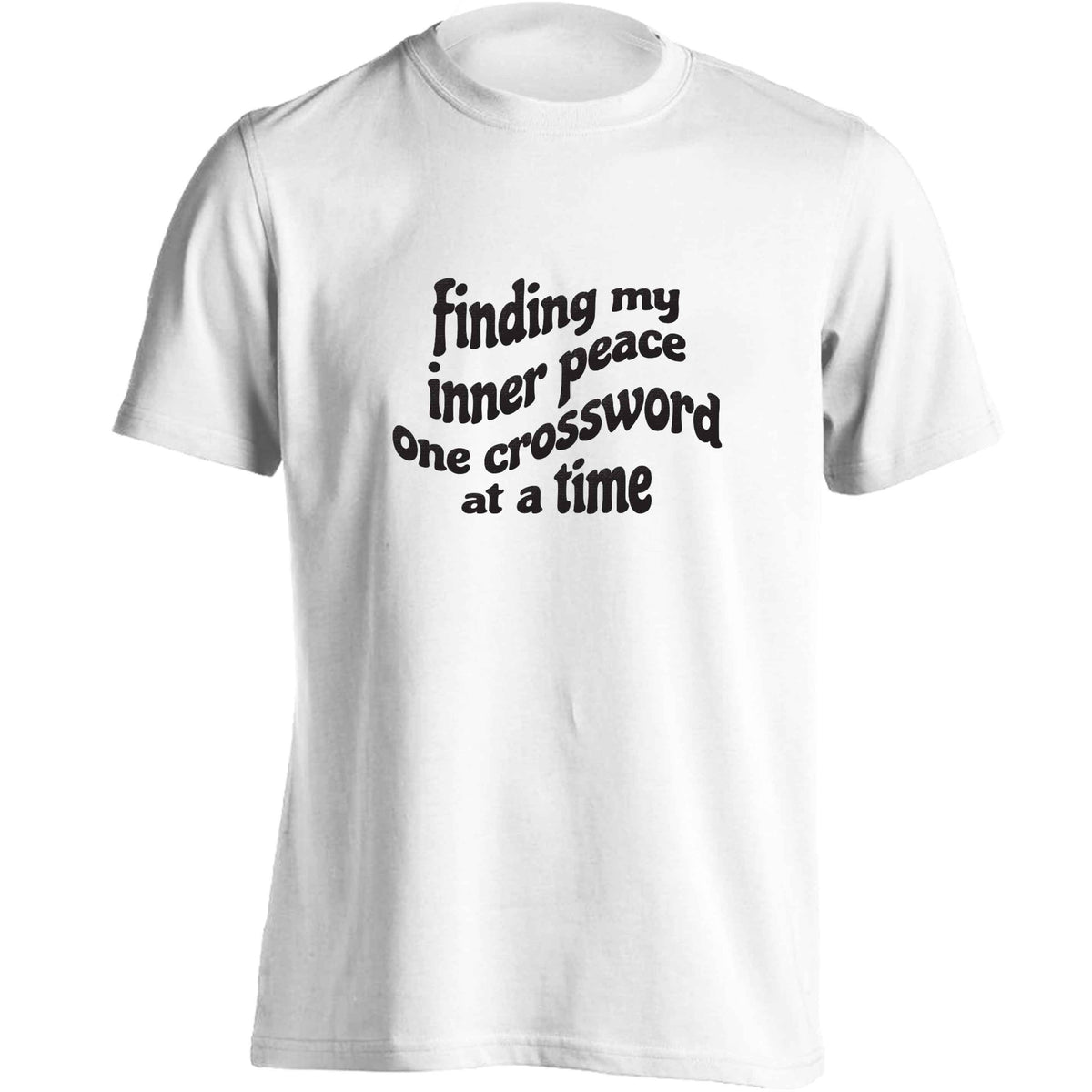 Finding My Inner Peace One Crossword at a Time adults unisex white Tshirt 2XL