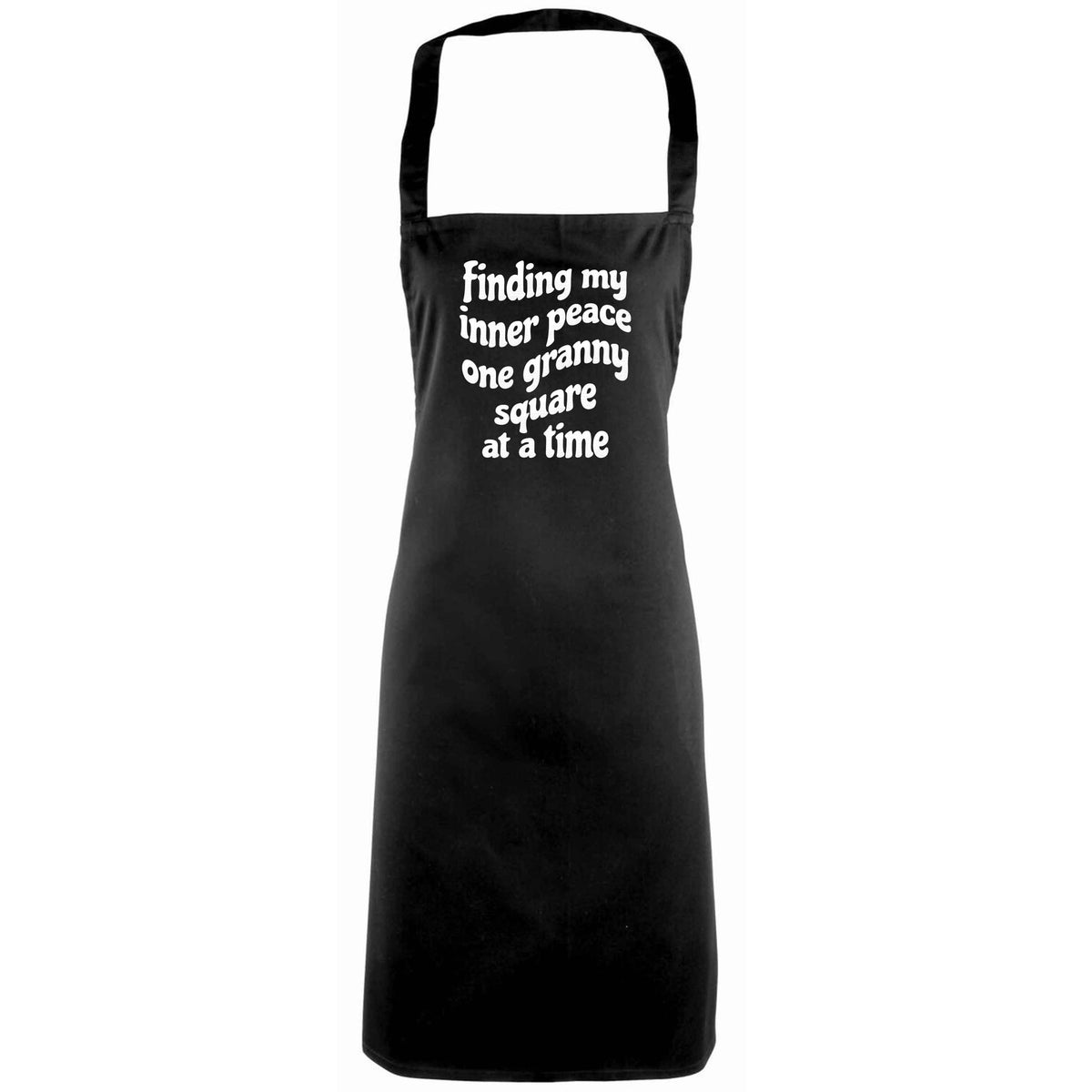 Finding My Inner Peace One Granny Square at a Time adults black apron