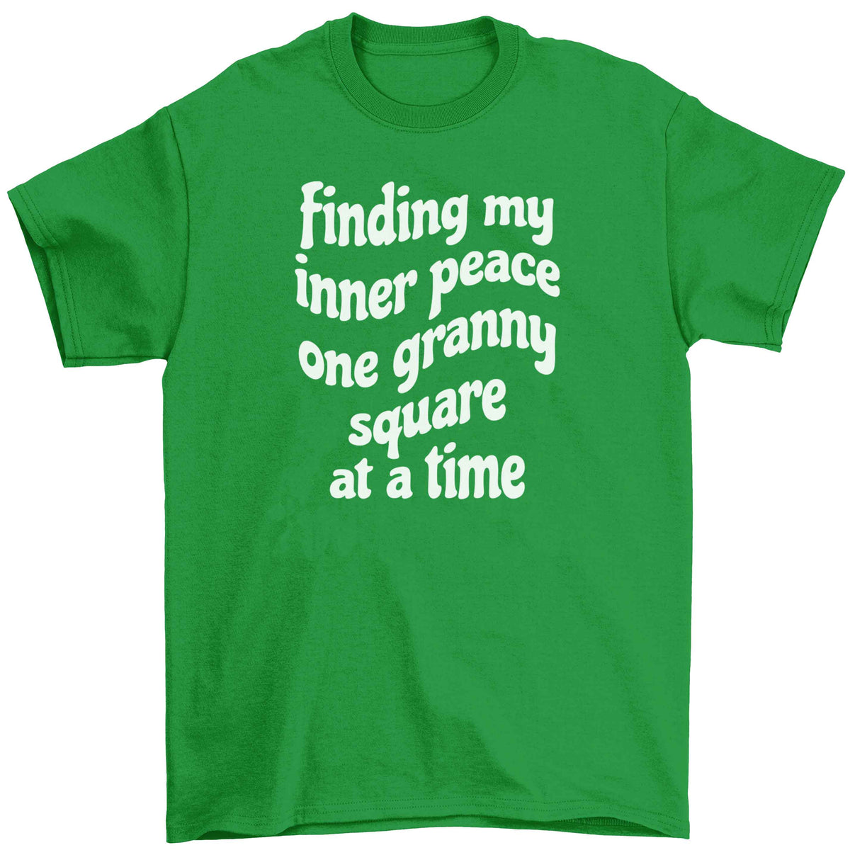 Finding My Inner Peace One Granny Square at a Time Children's green Tshirt 12-13 Years