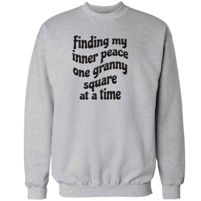 Finding My Inner Peace One Granny Square at a Time adult's unisex grey sweater 2XL