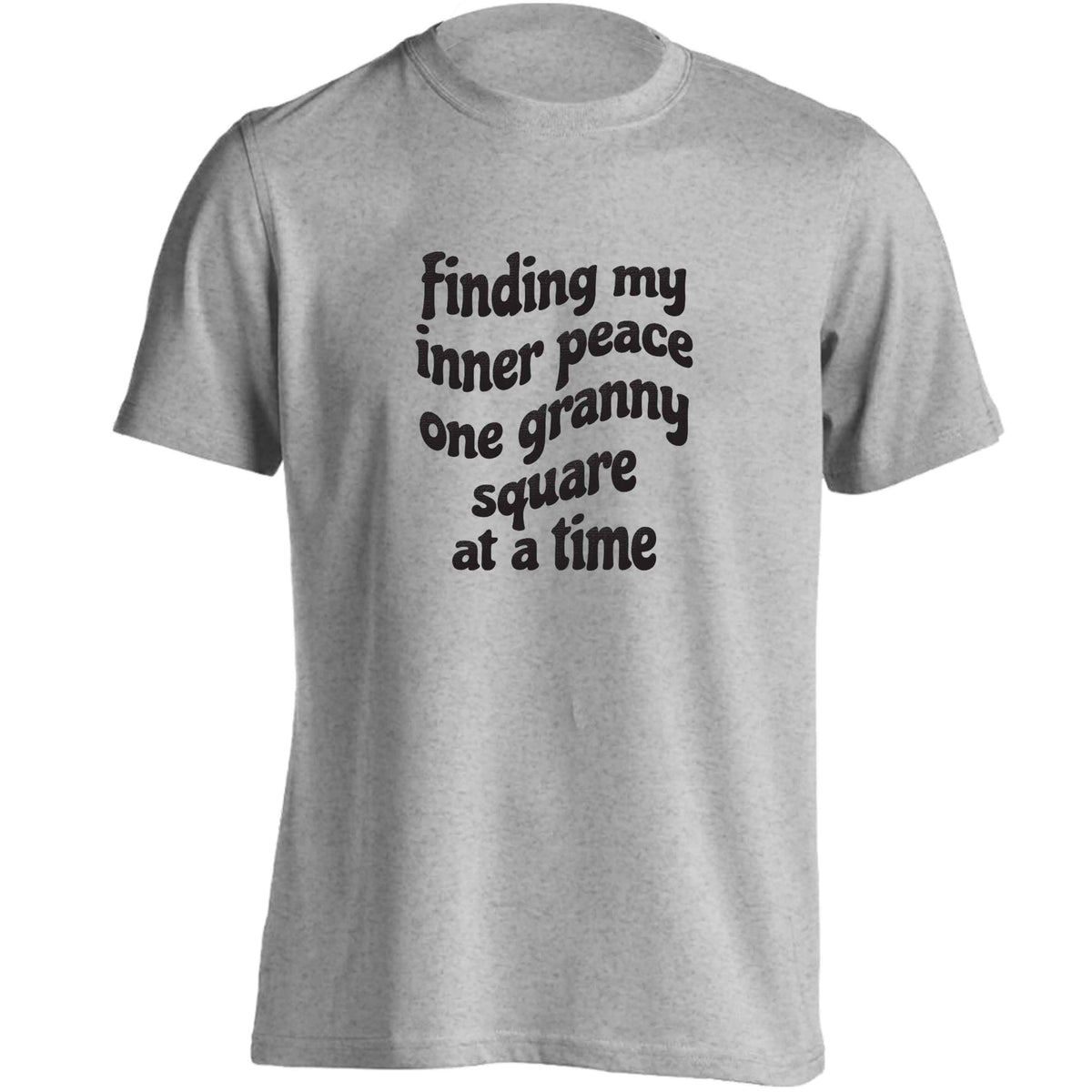 Finding My Inner Peace One Granny Square at a Time adults unisex grey Tshirt 2XL