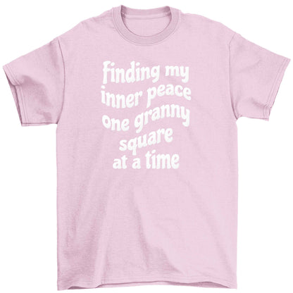 Finding My Inner Peace One Granny Square at a Time Children's light pink Tshirt 12-13 Years