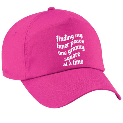 Finding My Inner Peace One Granny Square at a Time pink peak cap