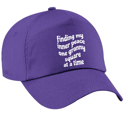 Finding My Inner Peace One Granny Square at a Time purple peak cap