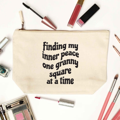 Finding My Inner Peace One Granny Square at a Time natural makeup bag
