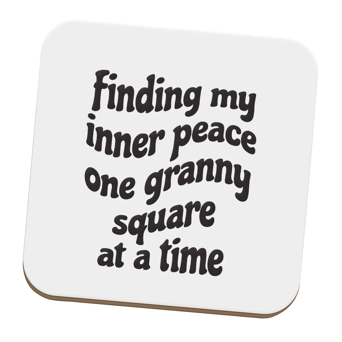 Finding My Inner Peace One Granny Square at a Time set of four coasters