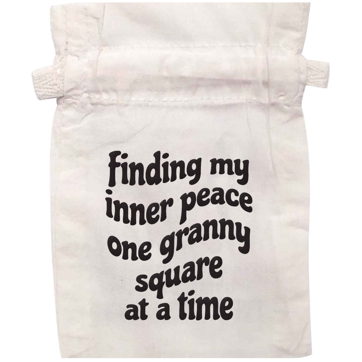 Finding My Inner Peace One Granny Square at a Time organic cotton pouch