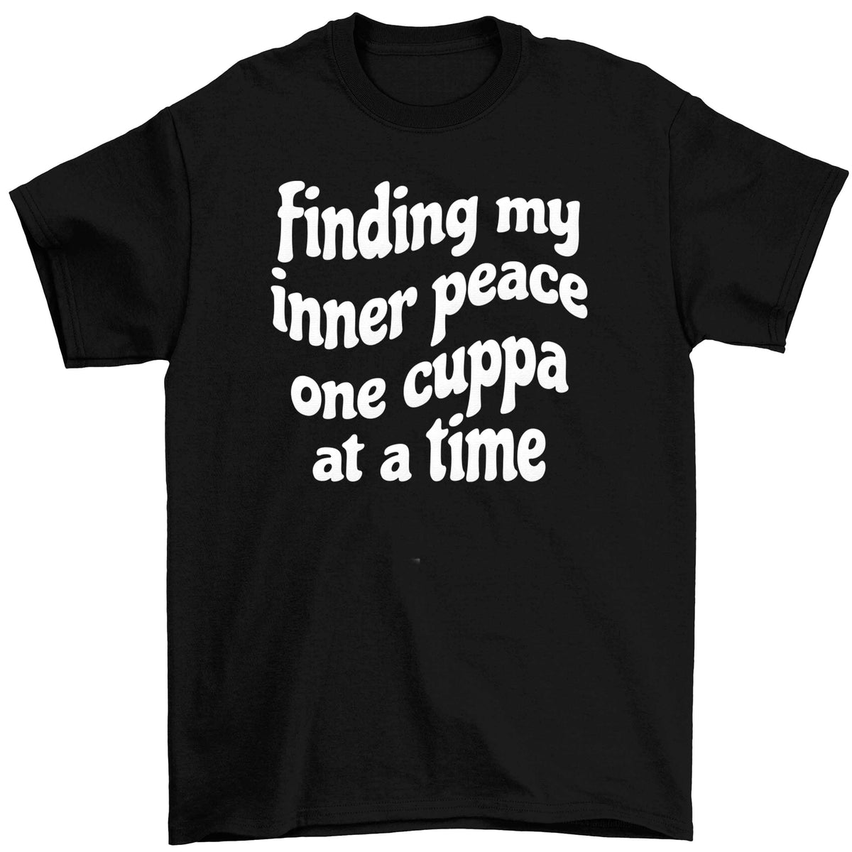 Finding My Inner Peace One Cuppa at a Time Children's black Tshirt 12-13 Years