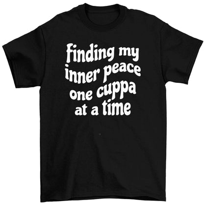 Finding My Inner Peace One Cuppa at a Time Children's black Tshirt 12-13 Years