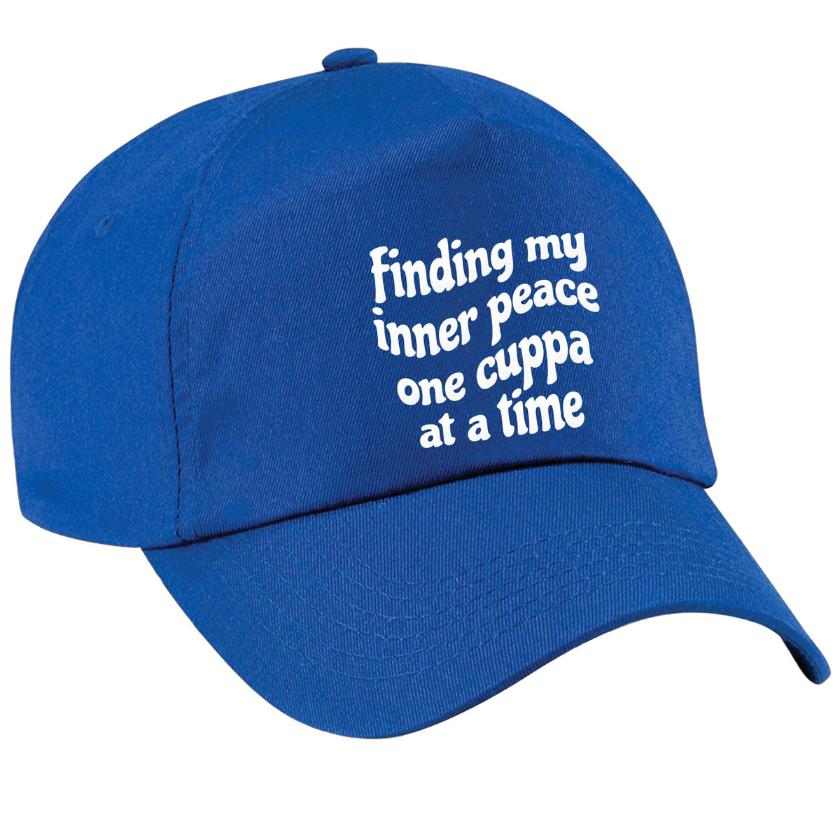 Finding My Inner Peace One Cuppa at a Time blue peak cap