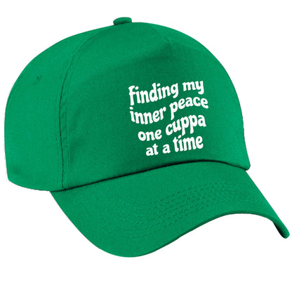 Finding My Inner Peace One Cuppa at a Time green peak cap