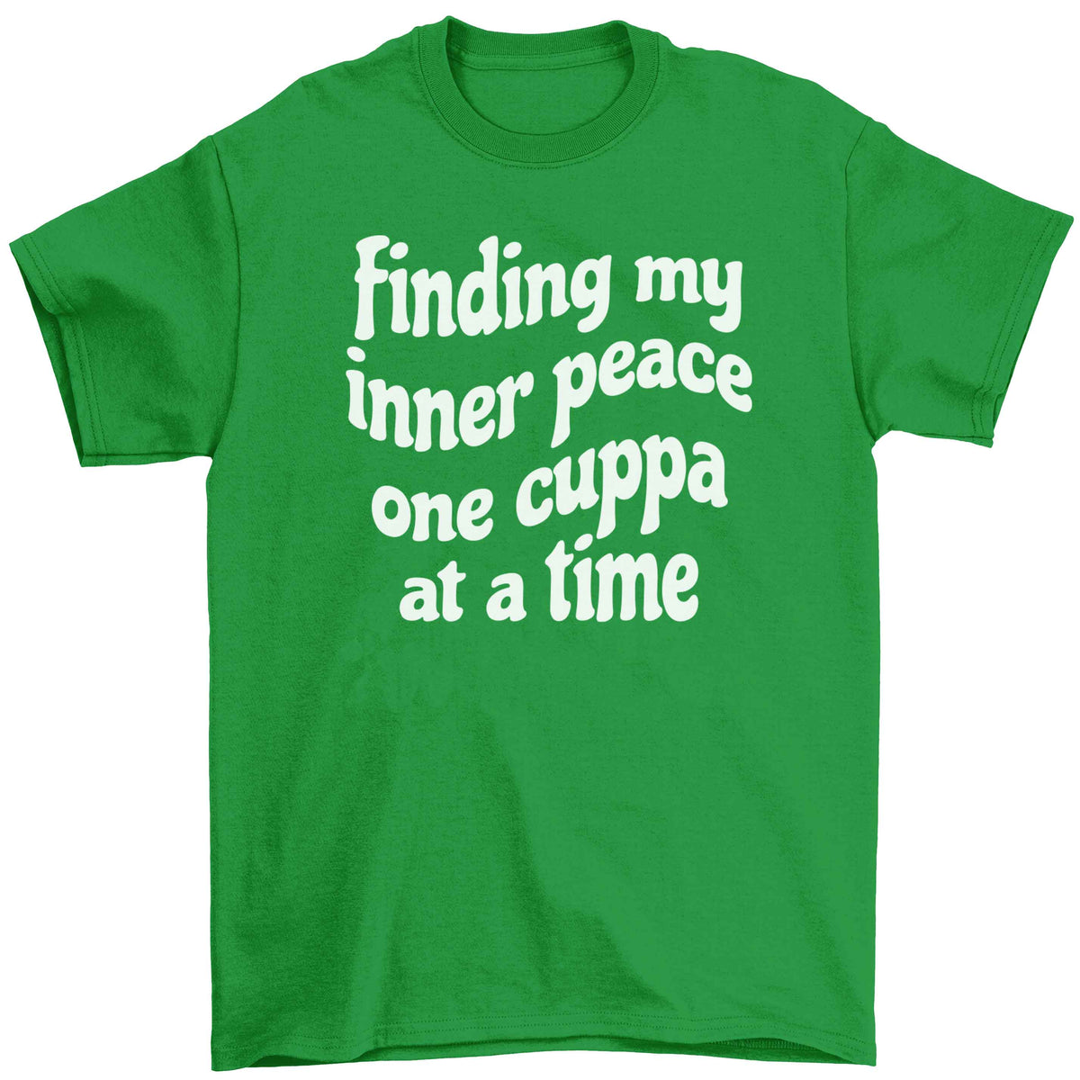 Finding My Inner Peace One Cuppa at a Time Children's green Tshirt 12-13 Years