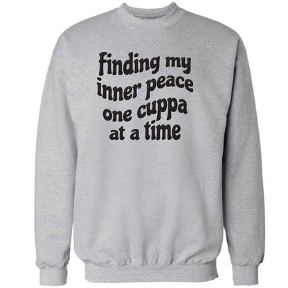 Finding My Inner Peace One Cuppa at a Time adult's unisex grey sweater 2XL
