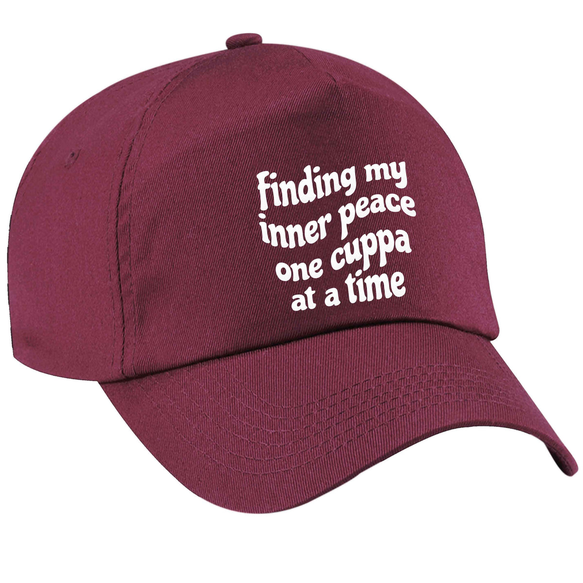 Finding My Inner Peace One Cuppa at a Time maroon peak cap