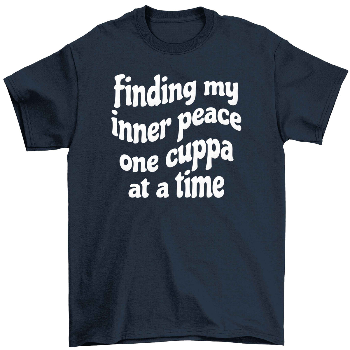 Finding My Inner Peace One Cuppa at a Time Children's navy Tshirt 12-13 Years