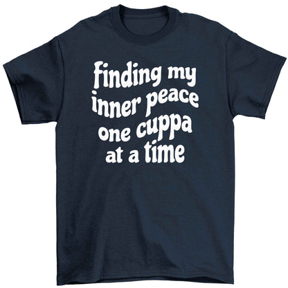 Finding My Inner Peace One Cuppa at a Time Children's navy Tshirt 12-13 Years