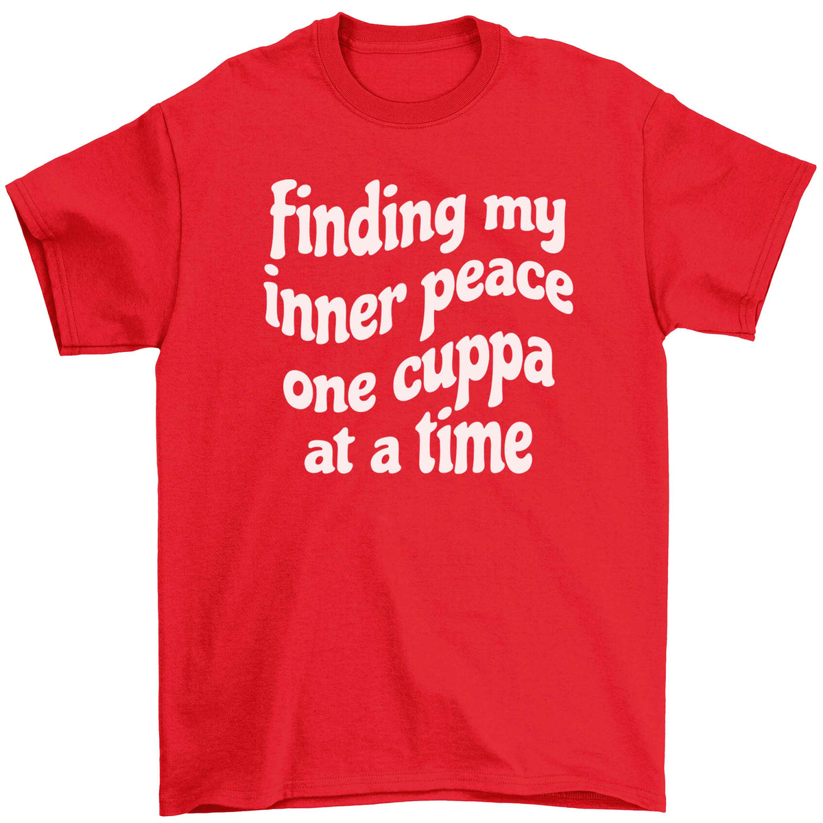 Finding My Inner Peace One Cuppa at a Time Children's red Tshirt 12-13 Years