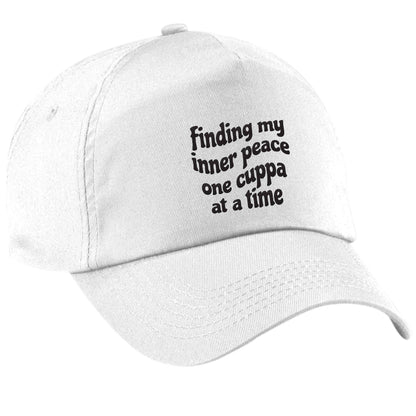 Finding My Inner Peace One Cuppa at a Time white peak cap