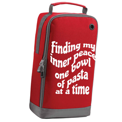 Finding My Inner Peace One Bowl of Pasta at a Time red sports shoe bag horizontal print