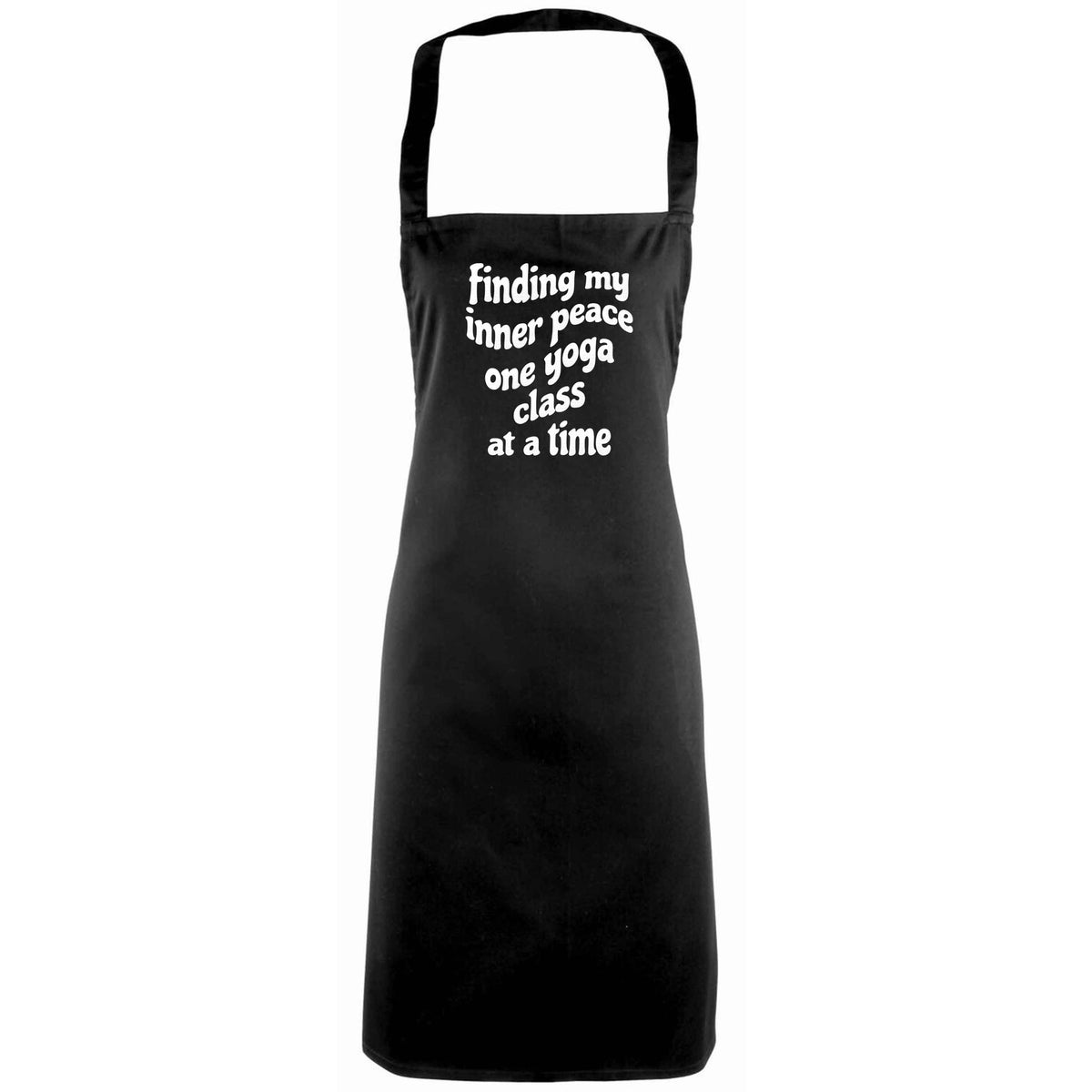 Finding My Inner Peace One Yoga Class at a Time adults black apron