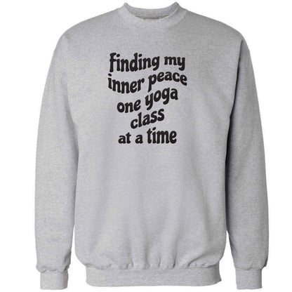 Finding My Inner Peace One Yoga Class at a Time adult's unisex grey sweater 2XL
