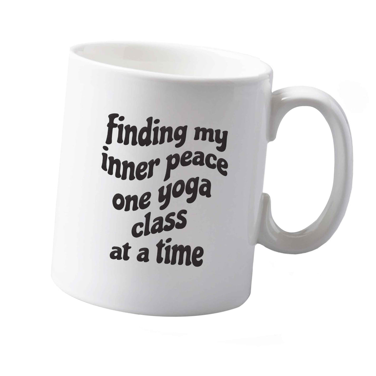 10 oz Finding My Inner Peace One Yoga Class at a Time ceramic mug right handed