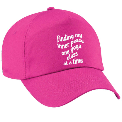 Finding My Inner Peace One Yoga Class at a Time pink peak cap